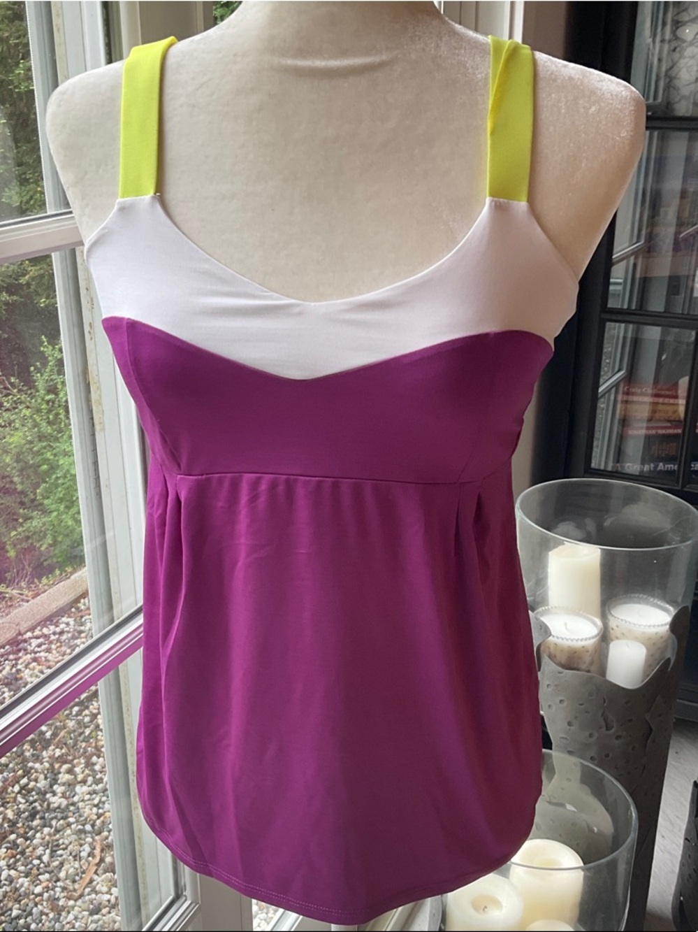Lucky In Love Cami Top - Magenta, White & Lime